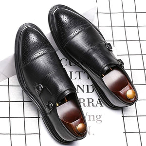 Men's Monk Strap Office Brogue Formal Italian Wedding Dress Shoes