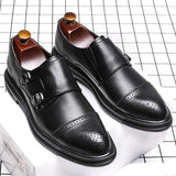 Men's Monk Strap Office Brogue Formal Italian Wedding Dress Shoes