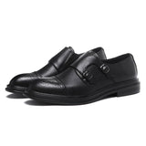 Men's Monk Strap Office Brogue Formal Italian Wedding Dress Shoes