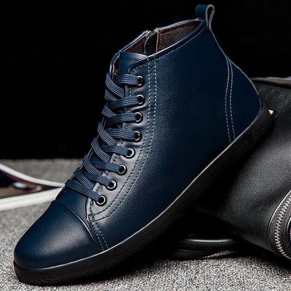 Fashion Lace Up Genuine Leather Men Ankle Boots