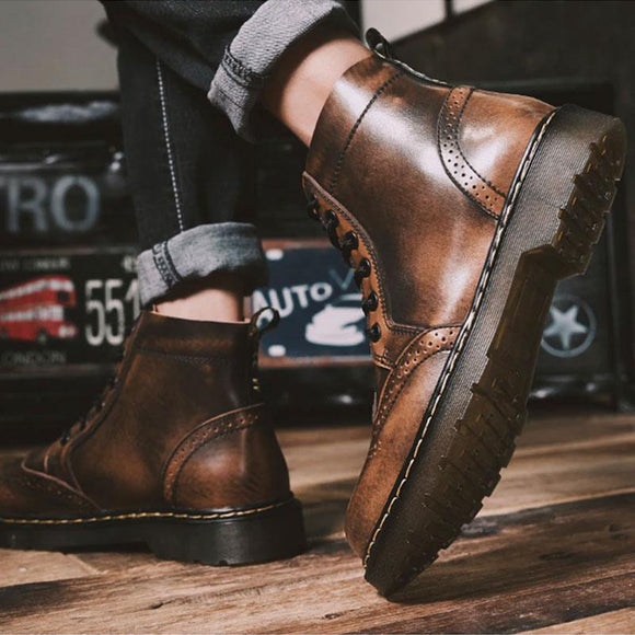 Men's High Quality Genuine Leather Ankle Boots