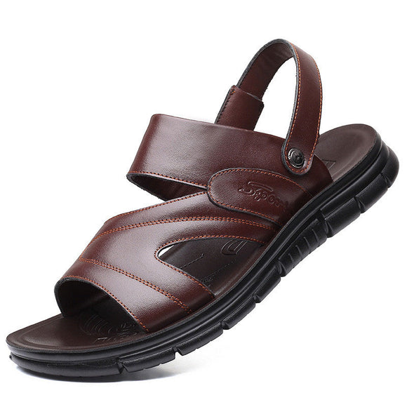 Summer Men's Shoes Leather Beach Outdoor Sandals