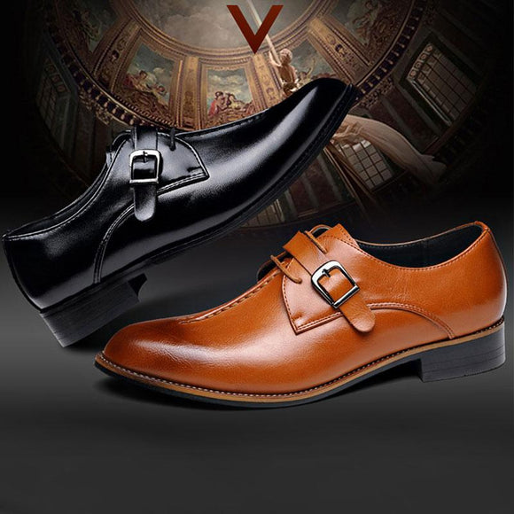 Retro Leather Brogue Business Formal Wedding Men Dress Shoes