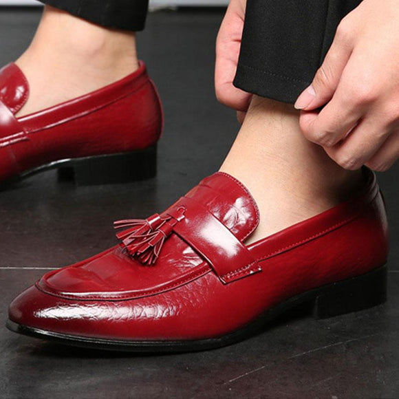 Fashion Casual Flat Tassels Slip-On Men's Dress Shoes