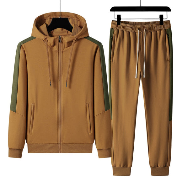 Men's Spring Fashion Casual Hoodie Tracksuit 2 PIECE Set (Jacket + Pants)