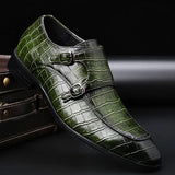 Men's  Classic Crocodile Pattern Business Designer Leather Loafers Christmas Party Formal  Dress Shoes