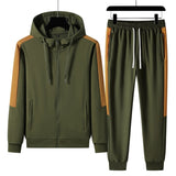 Men's Spring Fashion Casual Hoodie Tracksuit 2 PIECE Set (Jacket + Pants)