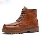 Men's Boots-Retro Style Leather Motorcycle Boots