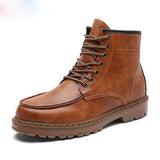 Men's Boots-Retro Style Leather Motorcycle Boots