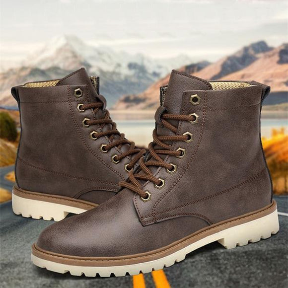 Men's Boots-Pu Leather Wear Resisting Casual Boots