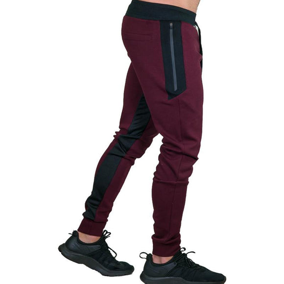 New Big Zipper Solid Workout Bodybuilding Men Sweatpants