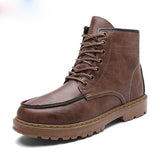 Men's Boots-Retro Style Leather Motorcycle Boots