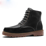 Men's Boots-Retro Style Leather Motorcycle Boots