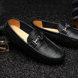 Crocodile Loafers Men Luxury Handmade Genuine Leather Driving Shoes