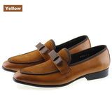 Men Luxury Handmade Genuine Leather Bow Dress Shoes