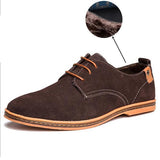 New Autumn Flats Lace-up Suede Oxfords Men's Leather Shoes