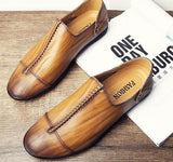 Casual Split Leather Oxford Flats Shoes