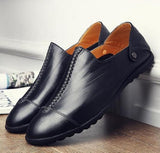 Casual Split Leather Oxford Flats Shoes