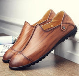 Casual Split Leather Oxford Flats Shoes