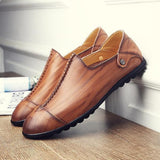 Casual Split Leather Oxford Flats Shoes