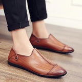 Casual Split Leather Oxford Flats Shoes