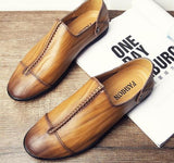 Casual Split Leather Oxford Flats Shoes