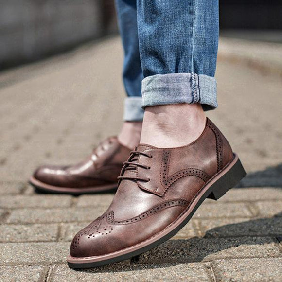 Fashion British Style Genuine Leather Men Shoes