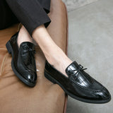 Mens Leather British Style Formal Oxford Wedding Dress Shoes