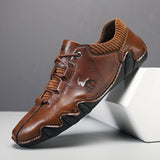 Men New Spring Leather Sewing casual shoes