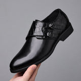 Fashion Buckle Men's Leather Oxfords Business Office Dress Shoes