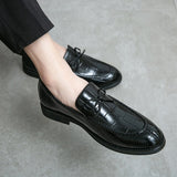 Mens Leather British Style Formal Oxford Wedding Dress Shoes