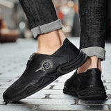 Men Fashion Leather Comfortable Non-slip Moccasins Casual shoes