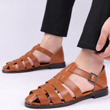 Popular Summer New Design Men Toe Leather Hollow Out Beach Sandals Shoes