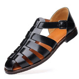 Popular Summer New Design Men Toe Leather Hollow Out Beach Sandals Shoes