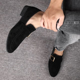 Spring New Fashion Leather Men's Casual Loafer Frosted Slip-On Shoes