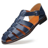 Popular Summer New Design Men Toe Leather Hollow Out Beach Sandals Shoes