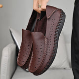 Men's Driving Leather Loafers Leisure Moccasins Casual Shoes