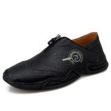 Men Fashion Leather Comfortable Non-slip Moccasins Casual shoes