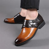 Fashion Buckle Men's Leather Oxfords Business Office Dress Shoes