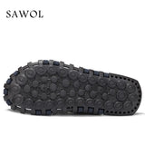 Genuine Split Leather Men Sandals Brand Men Casual Shoes