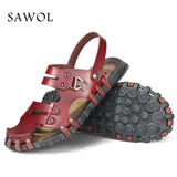 Genuine Split Leather Men Sandals Brand Men Casual Shoes