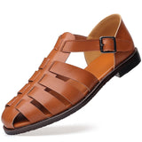 Popular Summer New Design Men Toe Leather Hollow Out Beach Sandals Shoes