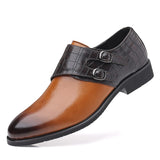 Fashion Buckle Men's Leather Oxfords Business Office Dress Shoes