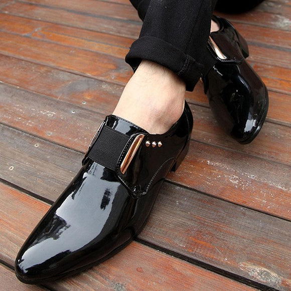 Fashion Patent Leather Business Casual Men's Dress Shoes