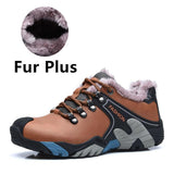 Genuine Leather Winter Warm Fur Male Shoes  Casual Lovers Sneakers