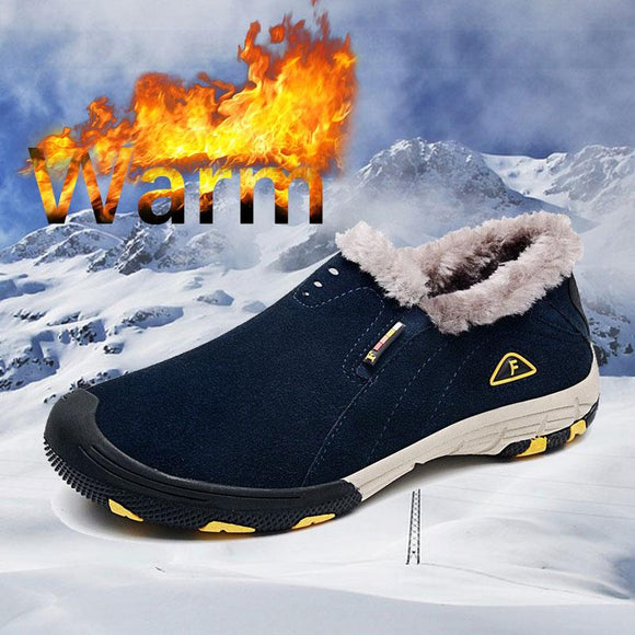 Brand Real Leather Mens Winter Snow Boots