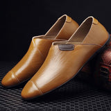 Fashion Genuine Leather Slip on Casual Men's Loafers Driving Shoes