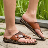 New Men's Flip Flops Genuine Slippers