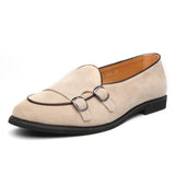 Double Monk Strap Slip on Men's Loafers