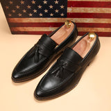 Luxury brand men's pointed toe dress shoes